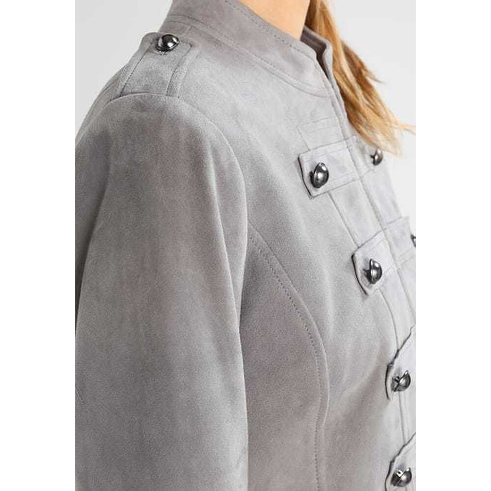 NWT Banana Republic Suede Band Jacket, Light Grey SIZE L #873949 N0117 - Picture 4 of 7